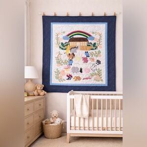 Hawaiian Quilt Noah’s Ark Crib Baby Comforter Blanket Hand Quilted/Wall Hanging